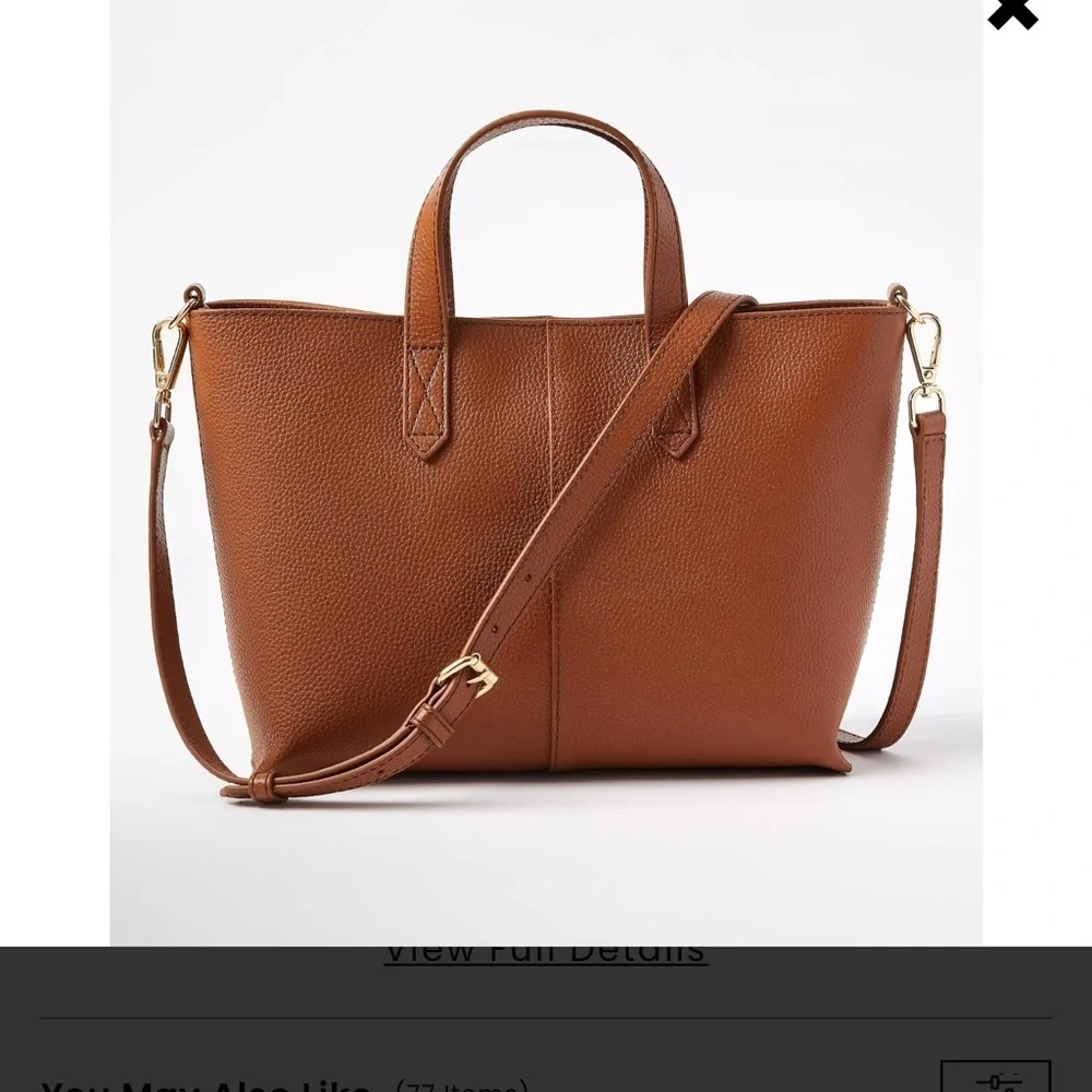 LOFT Tan Leather City Tote Bag 🪴price is firm🪴 - Picture 6 of 6